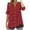Red, variant on MEICHEN Keyhole Neck Button Down Shirts for Women Fashion Solid Color Casual Loose Rolled Sleeve Tops Women's Blouses
