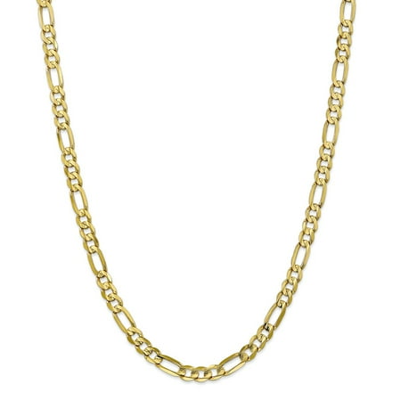 10k Figaro Anklet - Solid 10K 6mm Light Figaro Chain Bracelet / Anklet