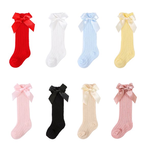 Baby Sweetie Girls Knee High Socks Newborn Infants Soft Thin Mesh Combed Cotton Warm Stocking