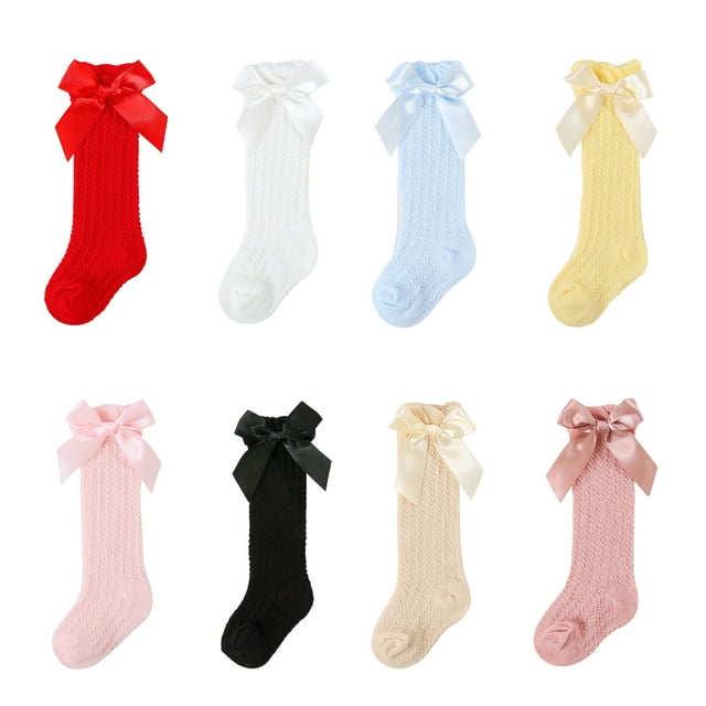 SUNSIOM Girls Knee High Socks Newborn Infants Soft Thin Mesh Combed Cotton Warm Stocking