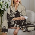 thumbnail image 6 of Lsque Western Desert Cowboy Pattern Long Sleeve Pajama Set for Women - Soft 2-Piece Sleepwear and Loungewear Set with Pockets, Comfy Nightwear-Medium, 6 of 7