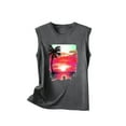 thumbnail image 4 of Wycnly Tank Top for Women Summer Tops for Women Comfy Loose Hawaiian Vacation Tank Tops Trendy Sunset Print Sleeveless Tops Ladies Sleeveless Shirt, 4 of 5