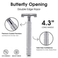 thumbnail image 5 of General Double Edge Safety Razor, Single Blade razor for Men & Women, Shaving Razor with 10 Razor Blade, Metal Razor - Silver, 5 of 18