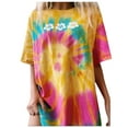 thumbnail image 1 of Birdeem T-Shirt d'Été Teinture sur Nœuds à Manches Courtes Col Rond pour Femmes Tee-Shirt Décontracté, 1 of 7