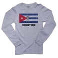 thumbnail image 1 of Cuba Olympic - Modern Pentathlon - Flag - Silhouette Men's Long Sleeve Grey T-Shirt, 1 of 2