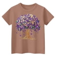 thumbnail image 3 of CCRFTGI Mardi Gras Shirt for Child Girls Size 10-12 Cute 0 Shirts Trendy Beads T-Shirt Holiday Crew Neck Carnival T-Shirt Light Brown 9-10 Years, 3 of 3
