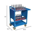 thumbnail image 3 of Tcbosik 40 Taper CNC Tool Holder Transfer Cart, 35 Capacity Heavy Duty Machine Tool Service Cart with Wheels, BT40 Multi-Function Tool Trolley for Warehouse, Workshop, Blue, 3 of 10