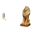 thumbnail image 1 of Organizador de pared plegable con ganchos para baño o armario, con escultura de león coleccionable, figura decorativa para mesa, oficina o hogar., 1 of 8
