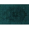 thumbnail image 1 of Ahgly Company Machine Washable Indoor Rectangle Abstract Turquoise Blue Modern Area Rugs, 5' x 7', 1 of 4