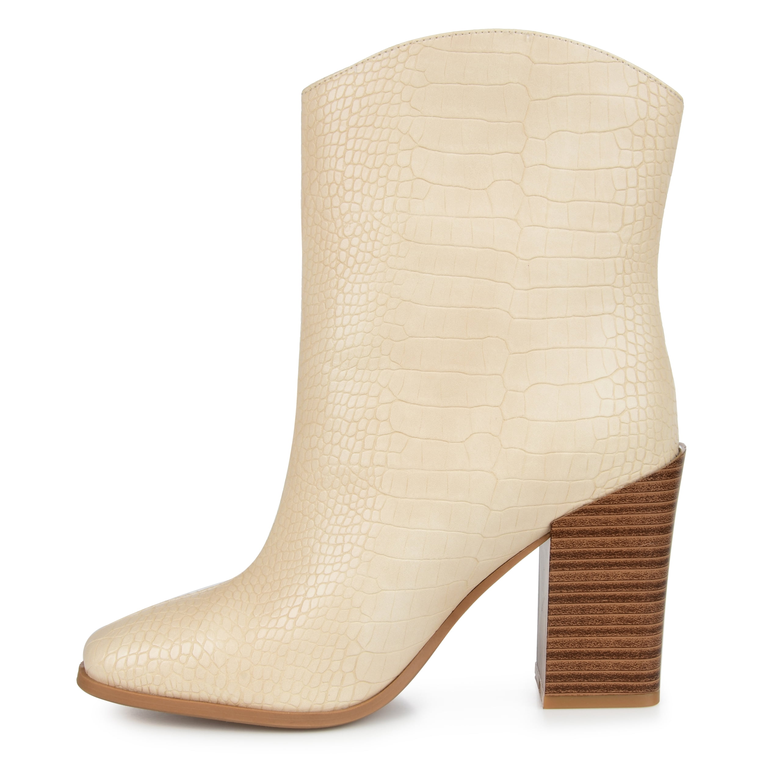 Journee Womens Brekinn Pull On Stacked Heel Booties
