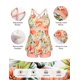 thumbnail image 4 of Traje de baño Tankini Hanna Nikole para mujer, cuello en V, rosa y naranja, 4 of 6