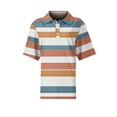 thumbnail image 6 of Women's Waffle Knit Polo Shirt Color Block Striped Collared Short Sleeve Relaxed Fit Casual Daily Office Summer Tops 2026, 3XL, 6 of 8