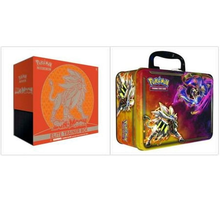 Pokemon Trading Card Game Sun & Moon Solgaleo Elite Trainer Box and Spring 2017 Collectors Chest Tin Bundle, 1 of