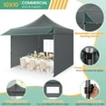 thumbnail image 4 of COBIZI 10x10 Heavy Duty Pop Up Canopy, Waterproof 420D Oxford, UPF 50+,Removable Awning and Sidewalls, Easy Setup Outdoor Tent for Wedding/Market/Backyard, with Storage Bag, Gray, 4 of 6