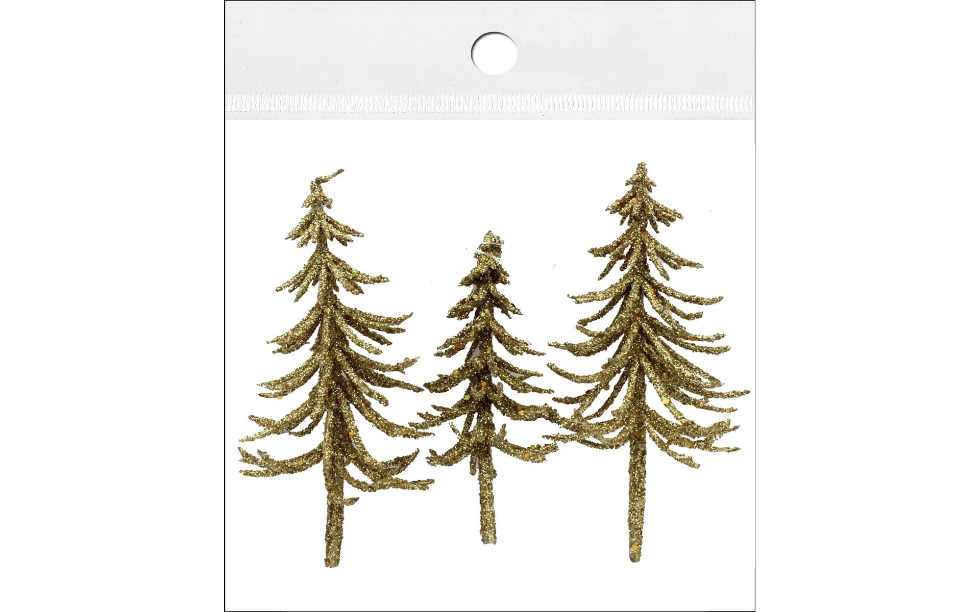 Spc Filler Trees W/Gold Glitter 3Pc Gold Walmart Canada