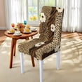 thumbnail image 3 of Xoenoiee Flower Leopard Tiger Skin Pattern Dining Table and Seat Covers Water Resistant Dining Seat Covers High Stretch Fitted Tablecloth with Dining Chairs Fits for Room Hotel Party Decor, Set of 7, 3 of 4