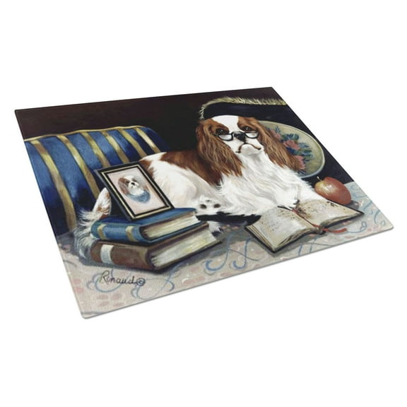 Cavalier Spaniel Perfect Student Glass Cutting Board Large PPP3255LCB