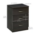 thumbnail image 3 of HOMCOM Table de Chevet, Table de Nuit avec 3 Tiroirs pour Chambre, 3 of 10