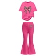 thumbnail image 3 of MUXiin Kids Valentines Stylish Girls Casual Outfit Flared Pants And Top Comfy Toddler To Kid Youth Fashion Valentines Day Gifts for Kids, 3 of 5