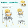 thumbnail image 3 of Costway 8-in-1 unisex Baby High Chair Convertible Dining Booster Seat with Removable Tray Yellow, 3 of 9