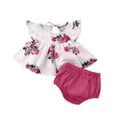 thumbnail image 1 of Birdeem Chemises pour Filles Mignonnes Décontractées Enfants Imprimé Bandage Manches Courtes Col Rond Hauts et Ensembles de Shorts, 1 of 9