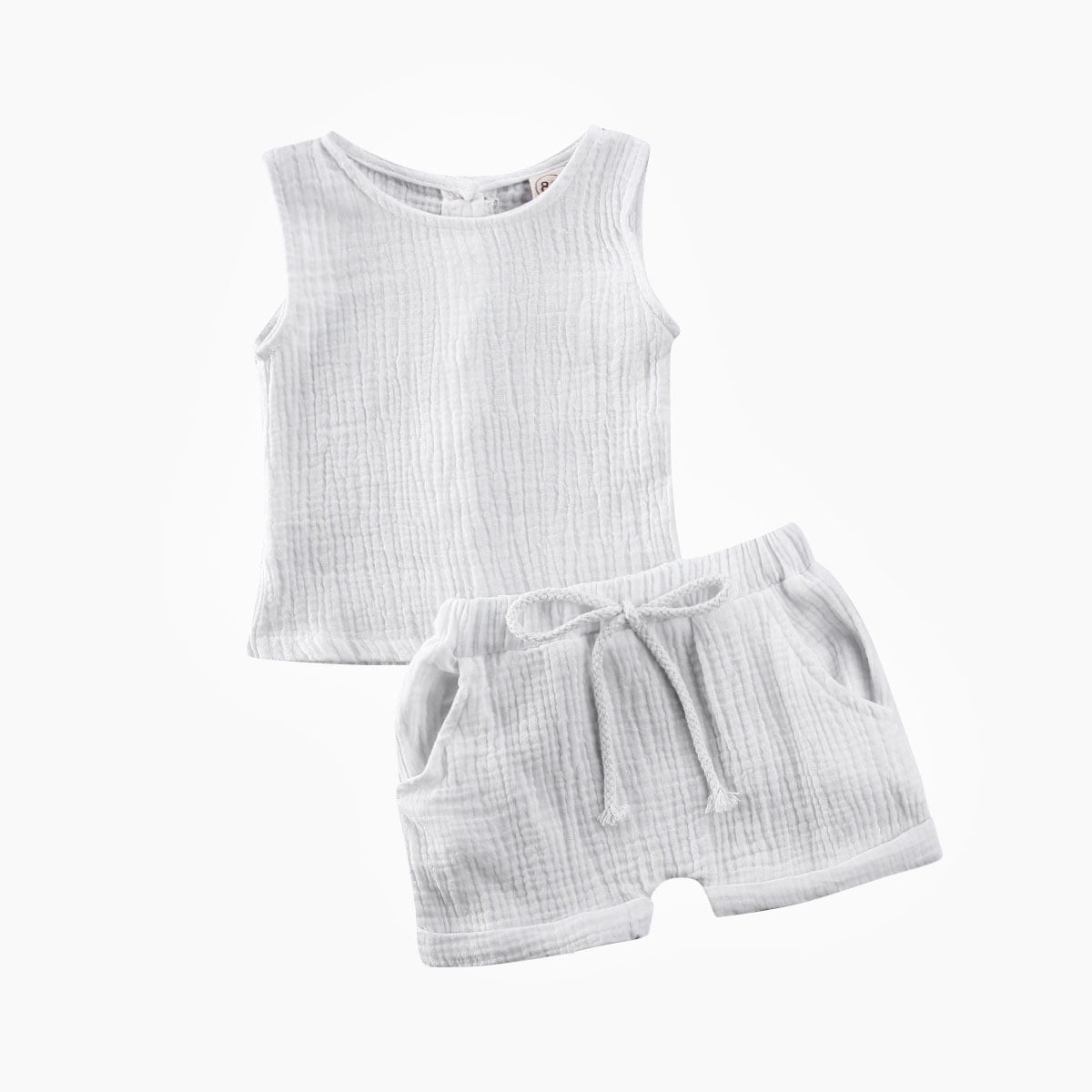 Toddler Kids Baby Girls Boys Solid T shirt Tops Shorts Pants 2PCS Outfits Sets