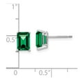 thumbnail image 2 of 14k White Gold 7x5mm Emerald Cut Mount St. Helens Earrings, 2 of 2