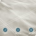 thumbnail image 3 of Bare Home Luxury Duvet Cover and Sham Set - Premium 1800 Collection - Ultra-Soft - Oversized Queen, Modern Plaid - Stone/White, 3-Pieces, 3 of 7