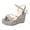 Silver, variant on Womens Sparkling Sequin Platform Wedge Dressy Sandals Bling Metallic Stylish Casual Open Toe Ankle Strap Chunky Ultra Heeled Dress Summer Shoes for Bride Weddding Silver Size 6