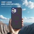 thumbnail image 5 of Magnetic for iPhone 16 Stand Case [Compatible with MagSafe] [Military Grade Drop Protection] [Lens Folded Bracket] Slim Grip Matte Shockproof with Anti-Fingerprint Phone Case,Purple, 5 of 8