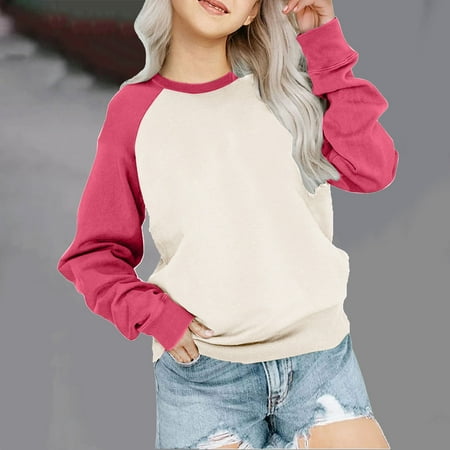 

Shldybc Toddler Baby Boys Girls Sweatshirt Crewneck Long Sleeve Solid Color Pullover Tops Teen Girl Clothes on Clearance