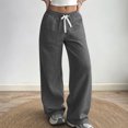 thumbnail image 6 of Tsivenald Sweatpants for Women Wide Leg Sweatpants Lounge High Waisted Pants with Pockets and Drawsting Casual Loose Baggy Trousers Comfort Workout Pants Size S-XXL, 6 of 7