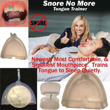 Snore No More- Revolutionary Design- Most Comfortable & Smallest Mouthpiece or Tongue Trainer. 96% Clinical Effectiveness. “Trains Tongue” for only ~1 Night/Week use.
