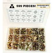 599 Pieces Grade 8 Coarse Thread Bolts Hex Bolts, Hex Nuts, Lock and Flat Washers Assortment Kit