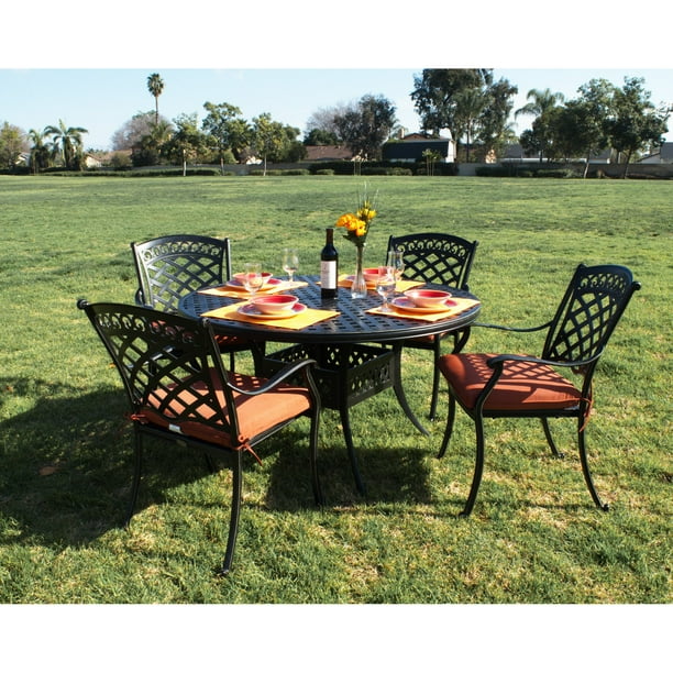 Summerset Casual St Tropez Aluminum 5 Piece 52 In Round Patio Dining Set Com Summerset Casual St Tropez Aluminum 5, Summerset Outdoor Living