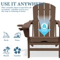 thumbnail image 6 of LOYALICE Folding Adjustable Adirondack Chair with Retractable Ottoman, HDPE Weatherproof Outdoor Chair With Double Cup Holder, Brown, 6 of 11