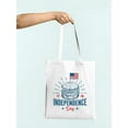 thumbnail image 3 of Smartprints Independence Day Burger Tote Bag - Image by Shutterstock, One Size Cotton Canvas Tote Bag, 3 of 4