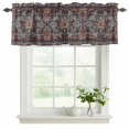 thumbnail image 2 of Retro Boho Valances for Windows, Rustic Flowers Modern Geometric Abstract Art Light Filtering Kitchen Curtains, Rod Pocket Window Valance Curtains for Living Room Bedroom, 54" W x 18" L, 2 Panels, 2 of 9
