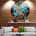 thumbnail image 2 of Designart 'Colorful Fractal Flowers with Blue Shade' Metal Wall Art, 2 of 4