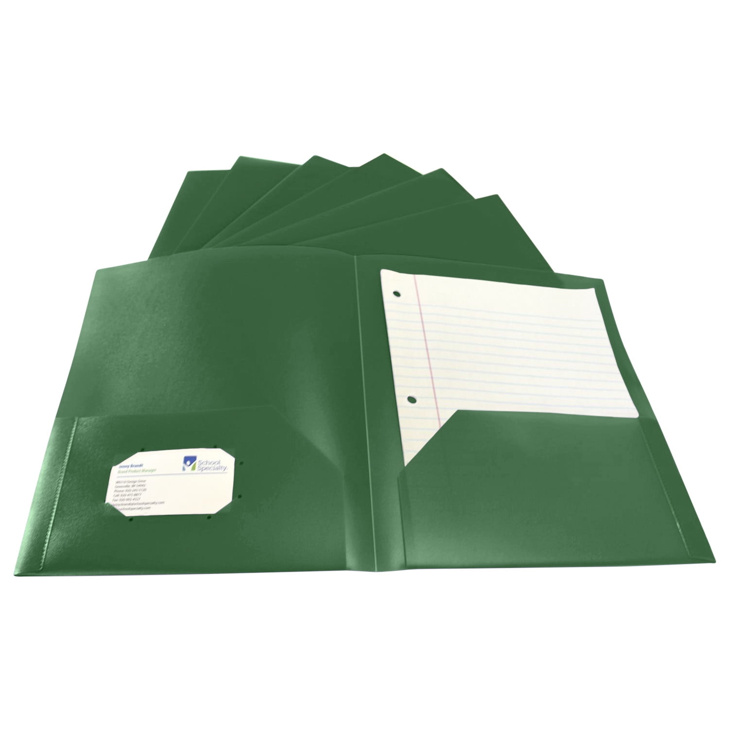 2-Pocket Poly Folders, Green, Pack of 25