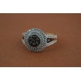 thumbnail image 2 of Hitanshu Jewels Round Cut Brown CZ 14K Yellow Gold Finish Silver Engagement Wedding Halo Ring, 2 of 5