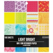Colorbok Solid Light Bright Multicolor Designer Paper Pad, 6"x6", 67 lb./100 GSM, 100 Sheets