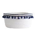 thumbnail image 1 of Cesta de almacenamiento nórdica decoración de mesa de papelería de cordón de Pelota de felpa azul oscuro Zulema Cesta de almacenamiento, 1 of 8