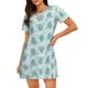 thumbnail image 1 of Fotbe Sea Turtle Bata de Dormir para Mujer con Estampado, Camisón de Algodón de Manga Corta, Ropa de Dormir Casual, 1 of 6