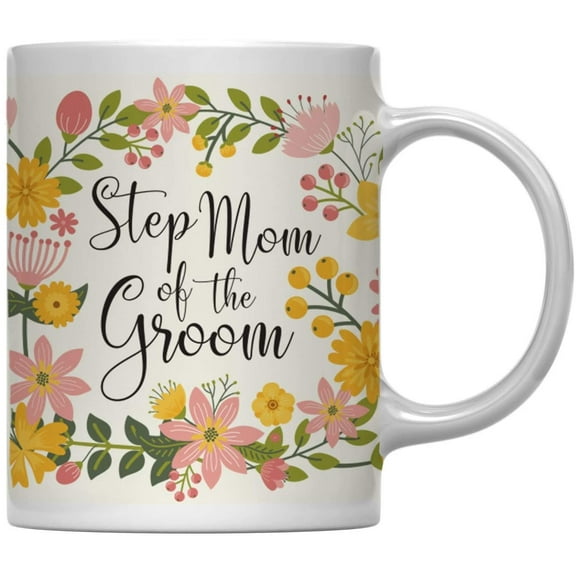 Step Mom of the Groom Floral Flowers Wedding Party Ceramic Coffee Mug