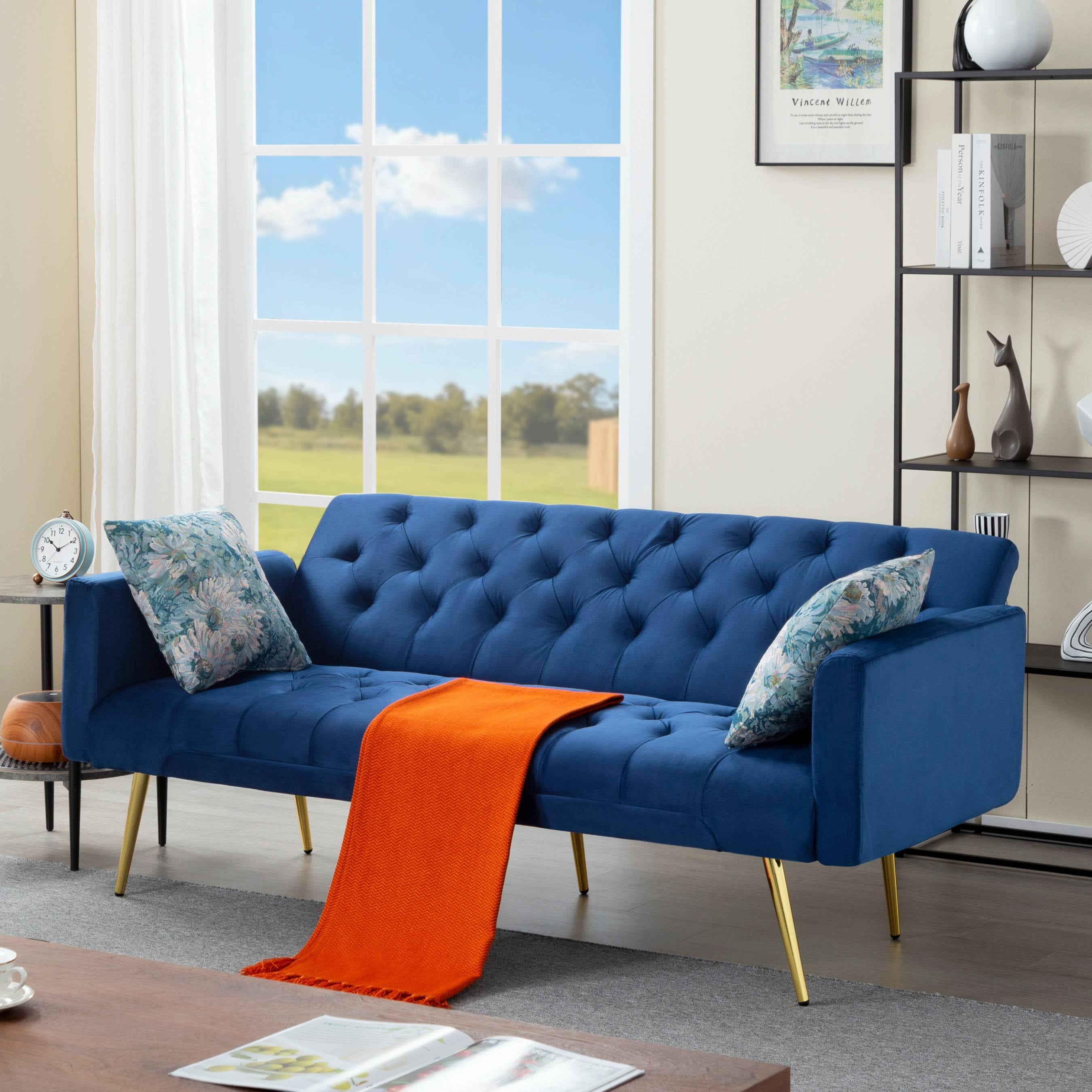 BSHTI 68 inch Modern Futon Sofa Bed, Modern Converted Sofa Bed Couch ,Functioning Futon Sleeper Sofa for Livingroom