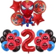 thumbnail image 3 of Decoración de cumpleaños de Spiderman Globos para niños Vajilla de Spiderman rojo Mantel Fondo Vasos de papel Platos Suministros para fiesta de bebé, 3 of 5