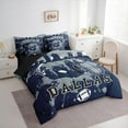 thumbnail image 3 of Manfei American Football Twin Bedding Sets 7pcs for Kids Teens, Rugby Helmet Bedding Comforter Set, Navy Gray Graffiti Splash Sheet Sets, Super Cozy Room Decor, 3 of 8