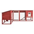 thumbnail image 2 of vidaXL Outdoor Rabbit Hutch with Run Red and White Solid Fir Wood, 2 of 5