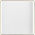 thumbnail image 4 of Combo Set 7.75" Dessert Plates and 10.75" inch Square White Plastic Plates with Gold Rim, Disposable China Like Party Plate, Heavy Duty Dinner Charger Plate, Salad, Wedding, Tableware (20), 4 of 6